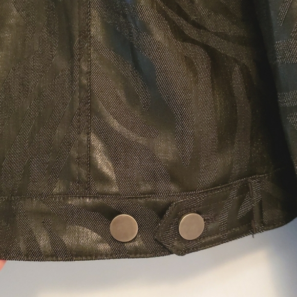 Bianca Nygard black stretch denim Jacket 12 NWOT - Picture 7 of 11